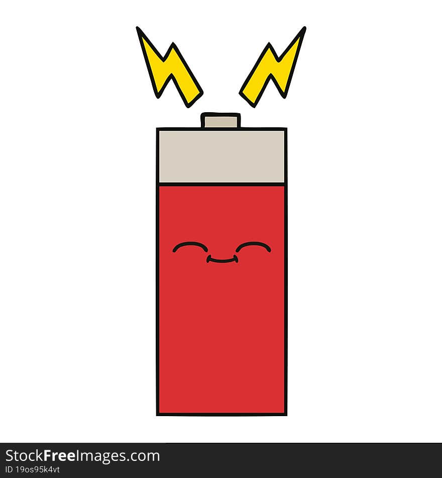 cute cartoon of a battery. cute cartoon of a battery