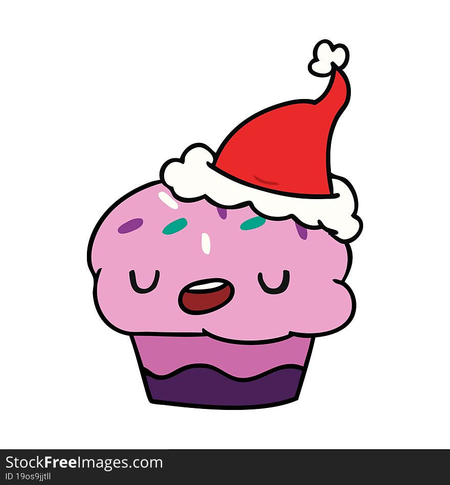 Christmas Cartoon Of Kawaii Cupcake