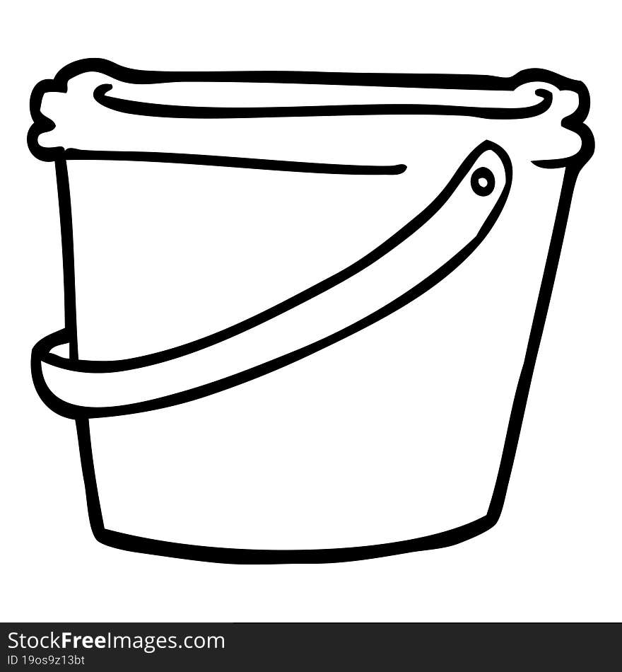 line drawing cartoon bucket