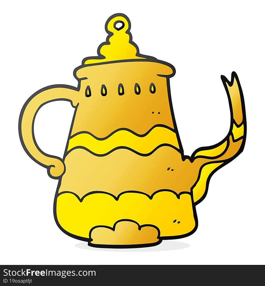 freehand drawn cartoon fancy coffee pot