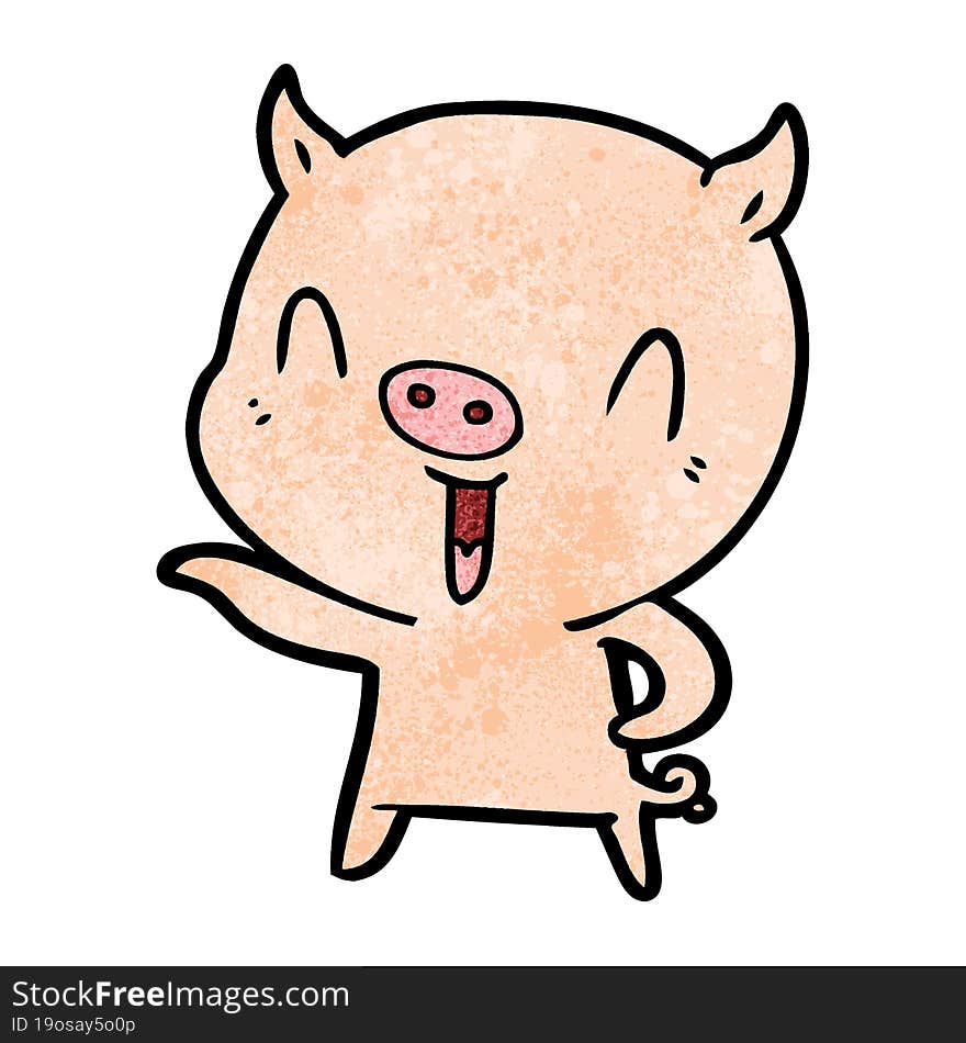 happy cartoon pig. happy cartoon pig