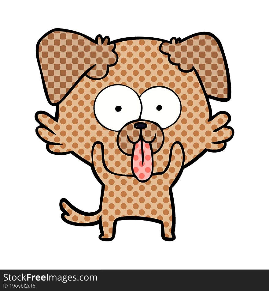 cartoon dog with tongue sticking out. cartoon dog with tongue sticking out