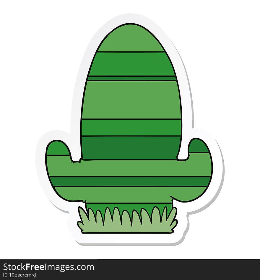 sticker of a cartoon cactus