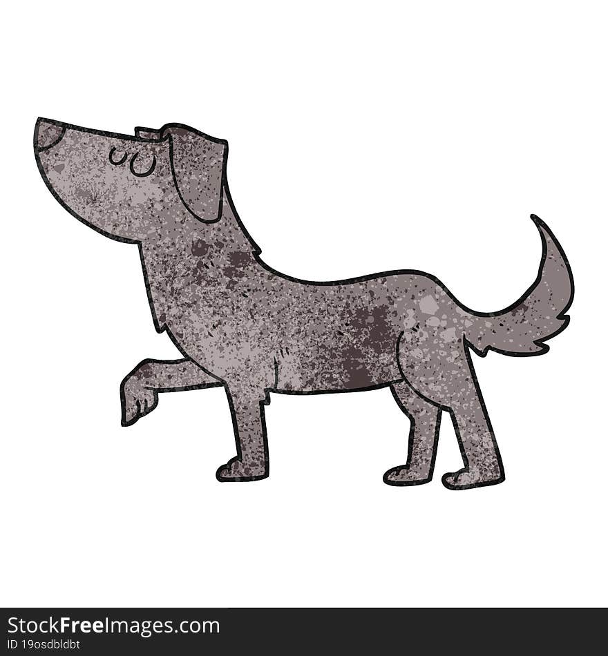 freehand textured cartoon dog