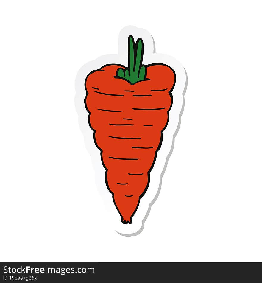 sticker of a cartoon carrot