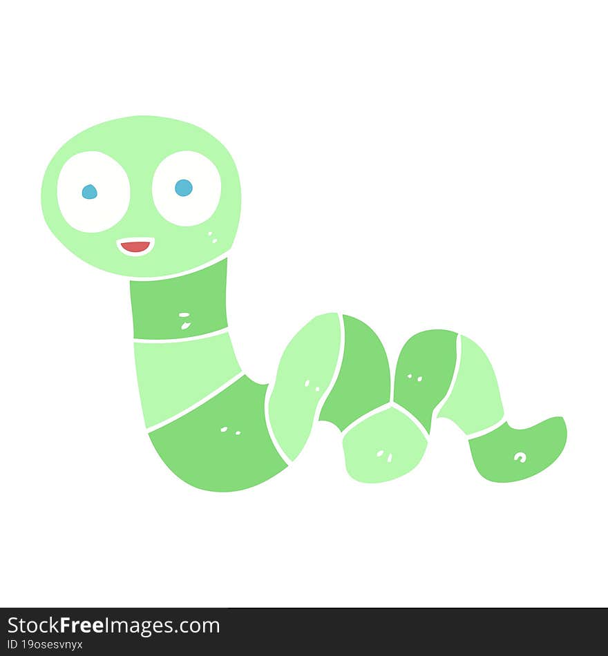 flat color illustration of a cartoon snake