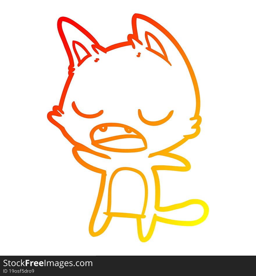 warm gradient line drawing talking cat cartoon