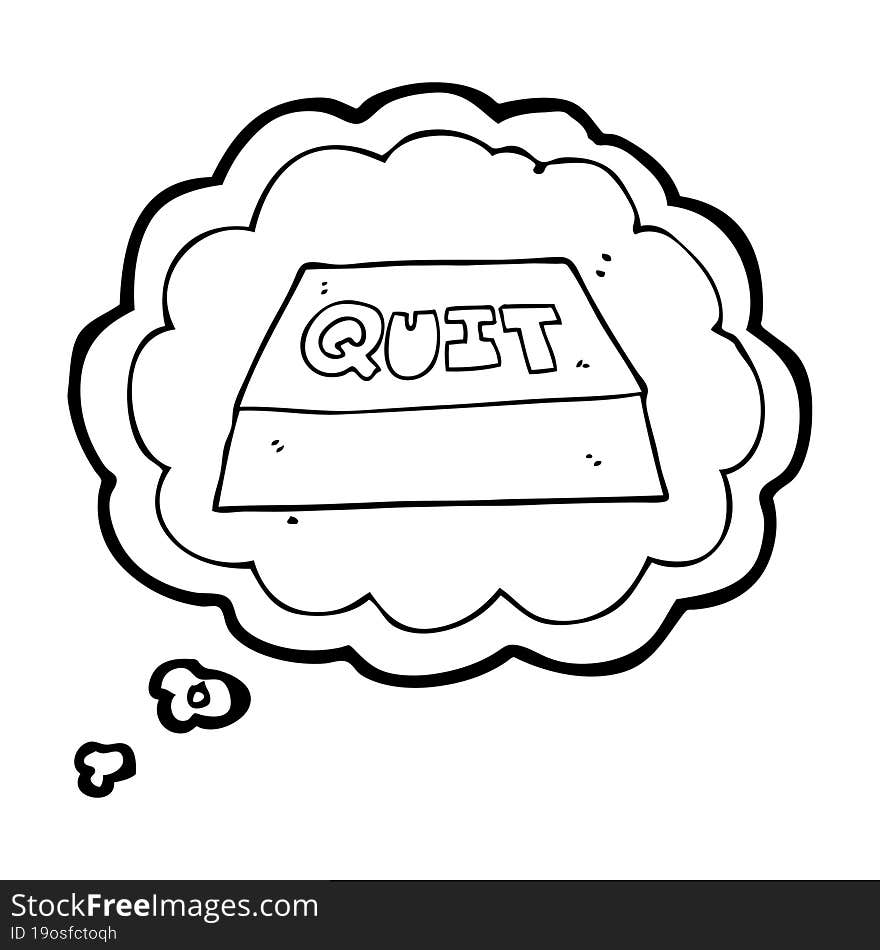 thought bubble cartoon quit button