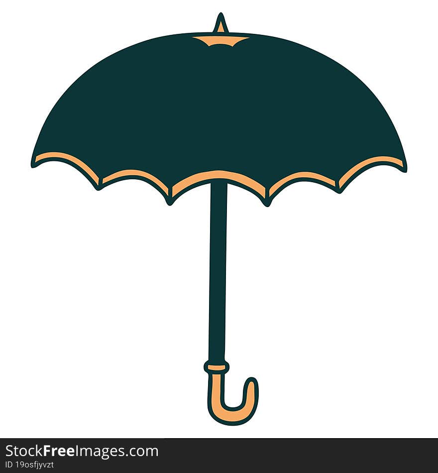 tattoo style icon of an umbrella