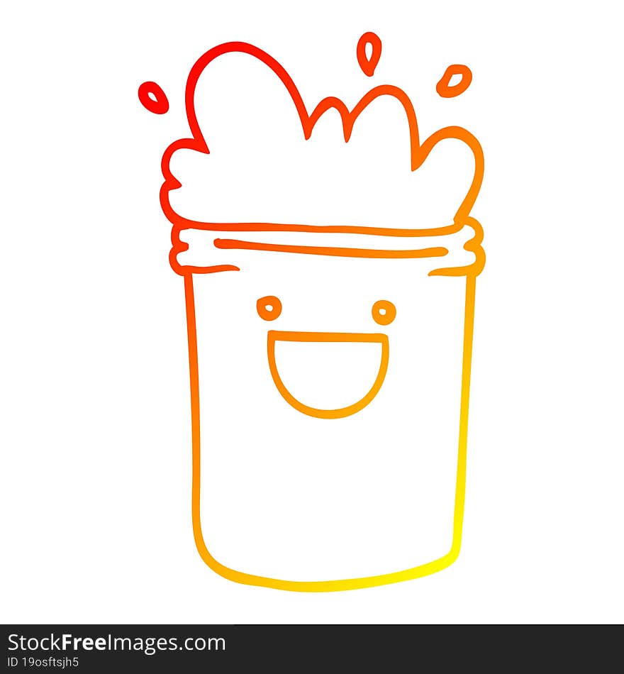 warm gradient line drawing cartoon happy drinks