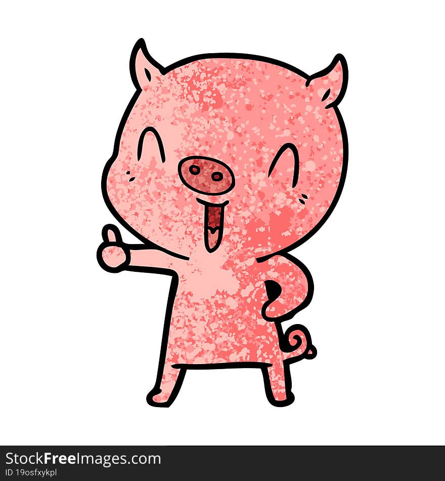 happy cartoon pig. happy cartoon pig