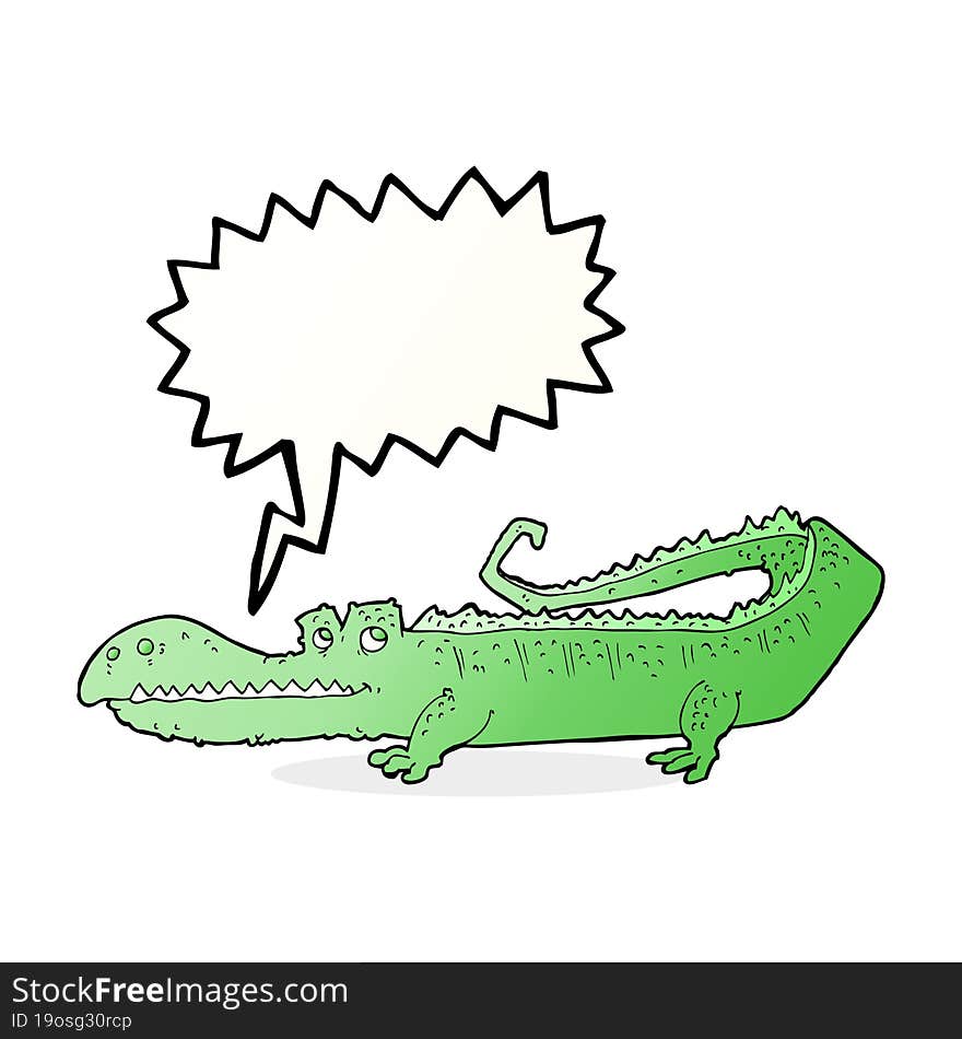 Cartoon Crocodile With Speech Bubble