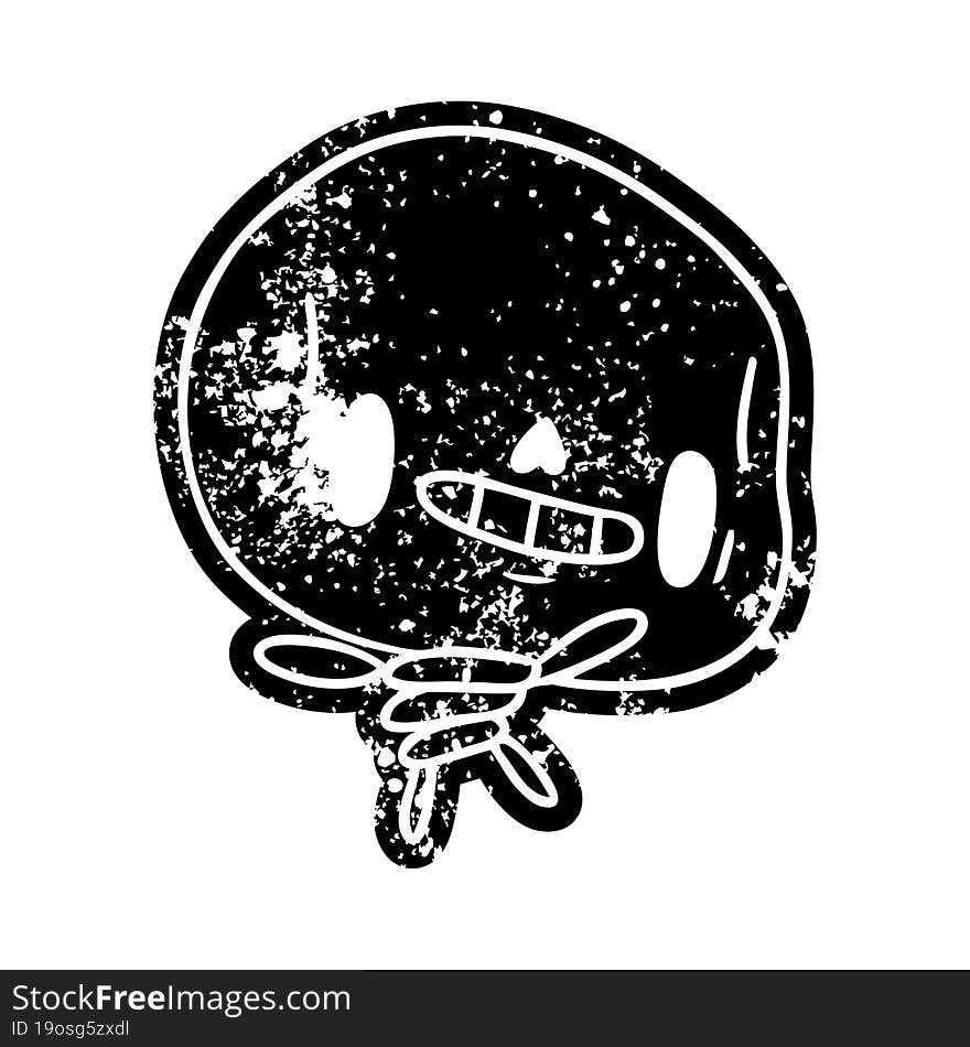 grunge distressed icon kawaii cute dead skeleton. grunge distressed icon kawaii cute dead skeleton