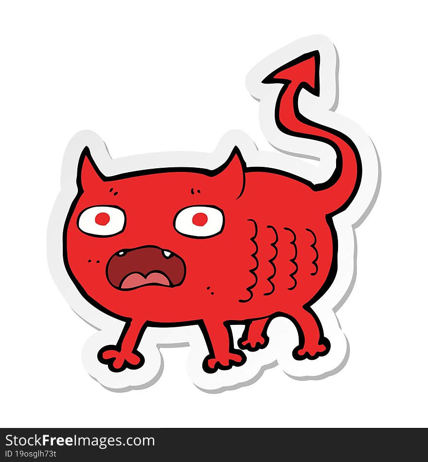 sticker of a cartoon little imp