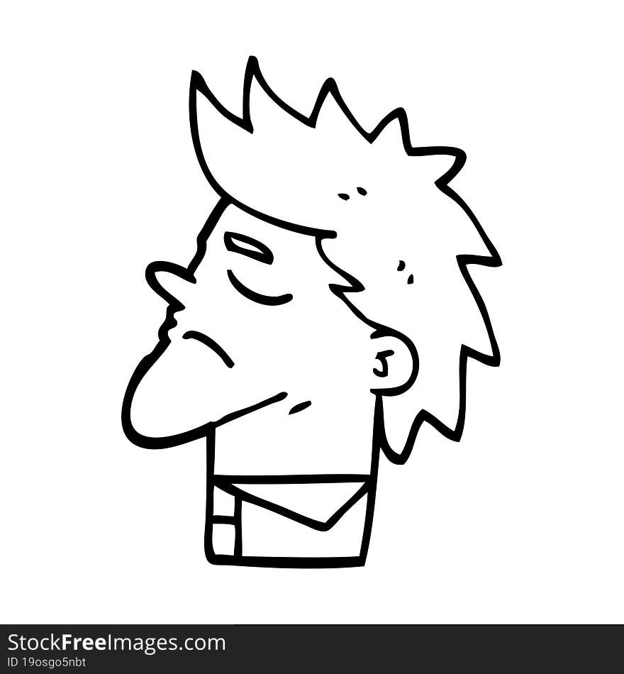 Line Drawing Cartoon Arrogant Man