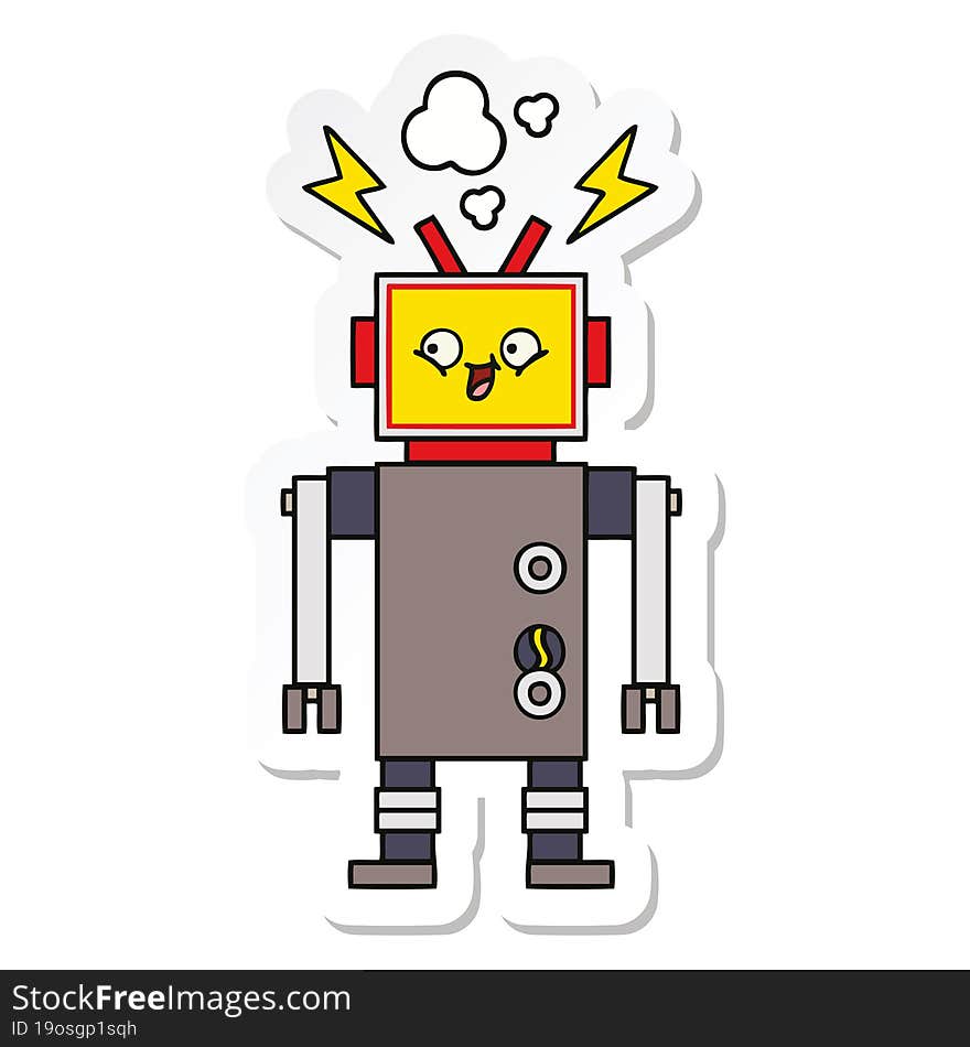 sticker of a cute cartoon robot