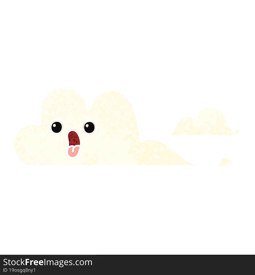 retro illustration style cartoon clouds