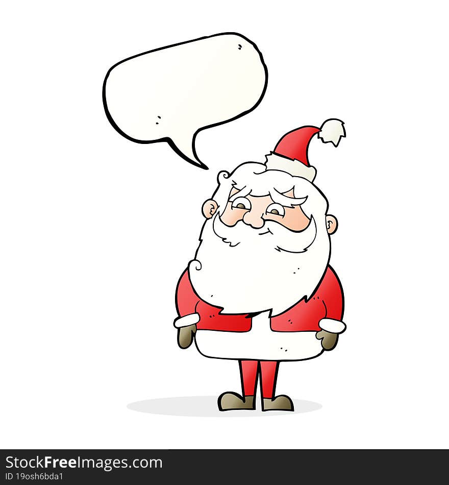 cartoon santa claus with speech bubble