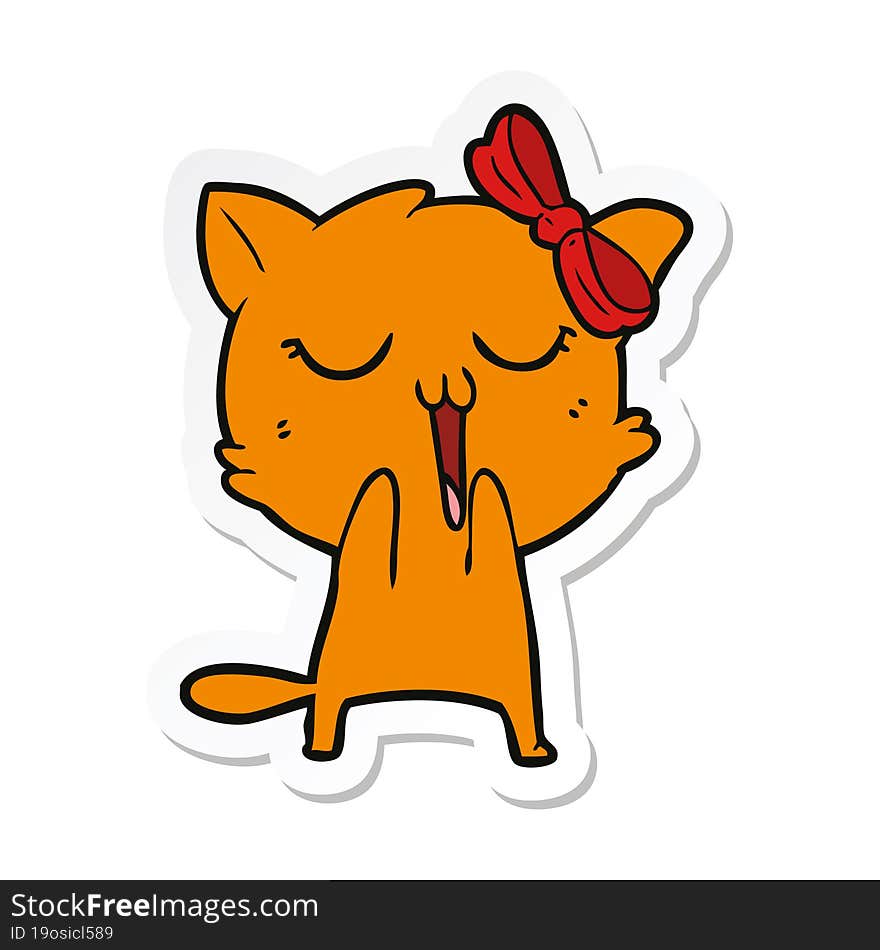 sticker of a cartoon cat