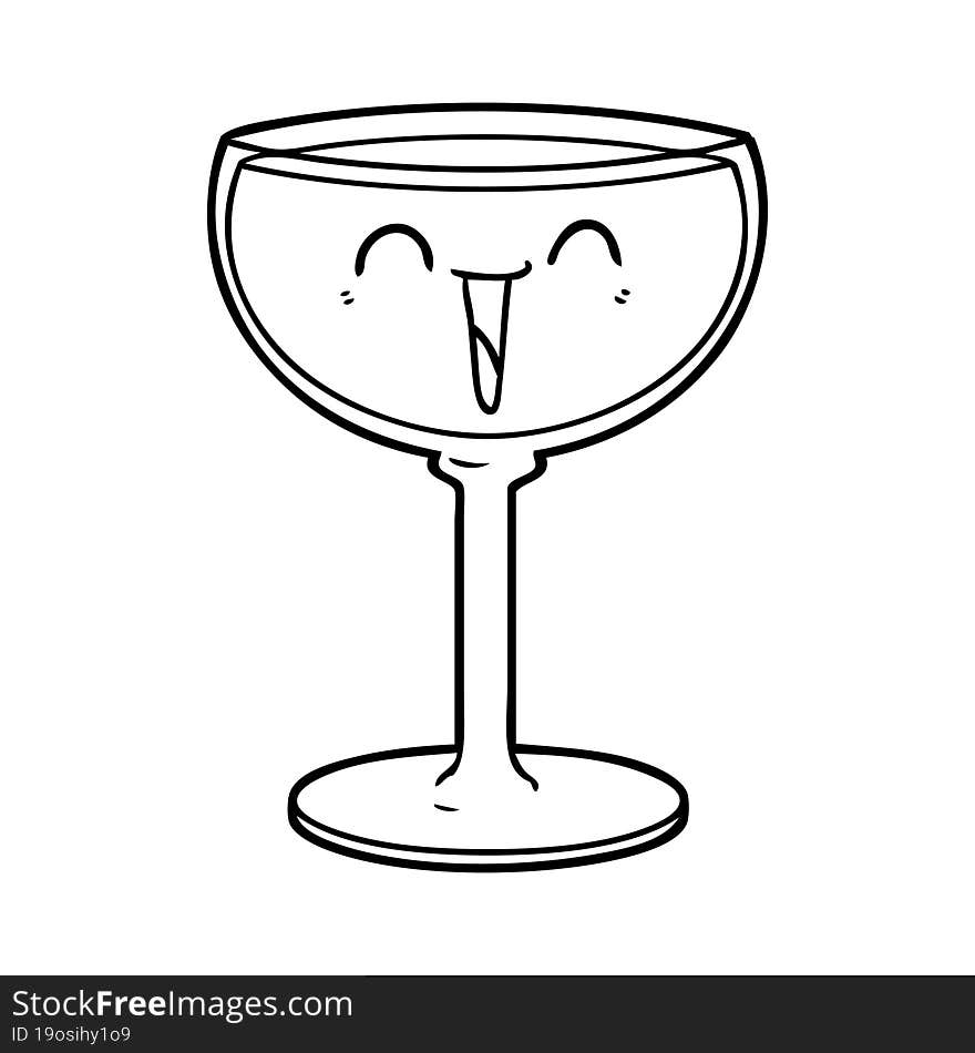 cartoon glass of wine. cartoon glass of wine