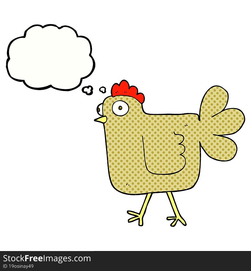 Thought Bubble Cartoon Chicken