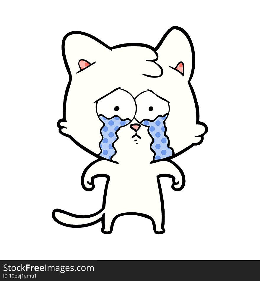 cartoon crying cat. cartoon crying cat