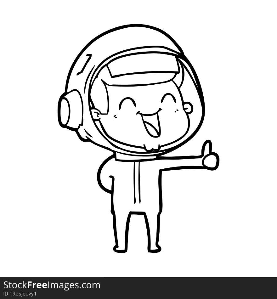 happy cartoon astronaut. happy cartoon astronaut