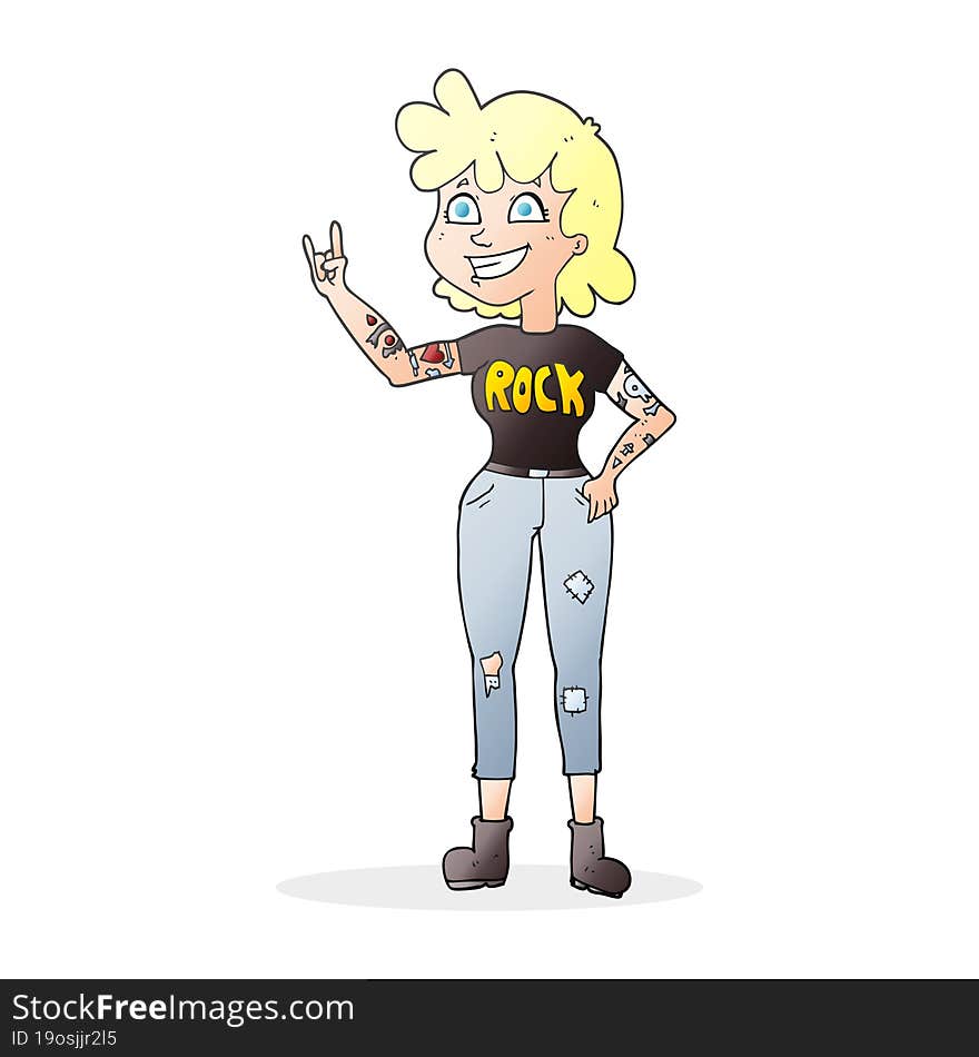 cartoon rock girl