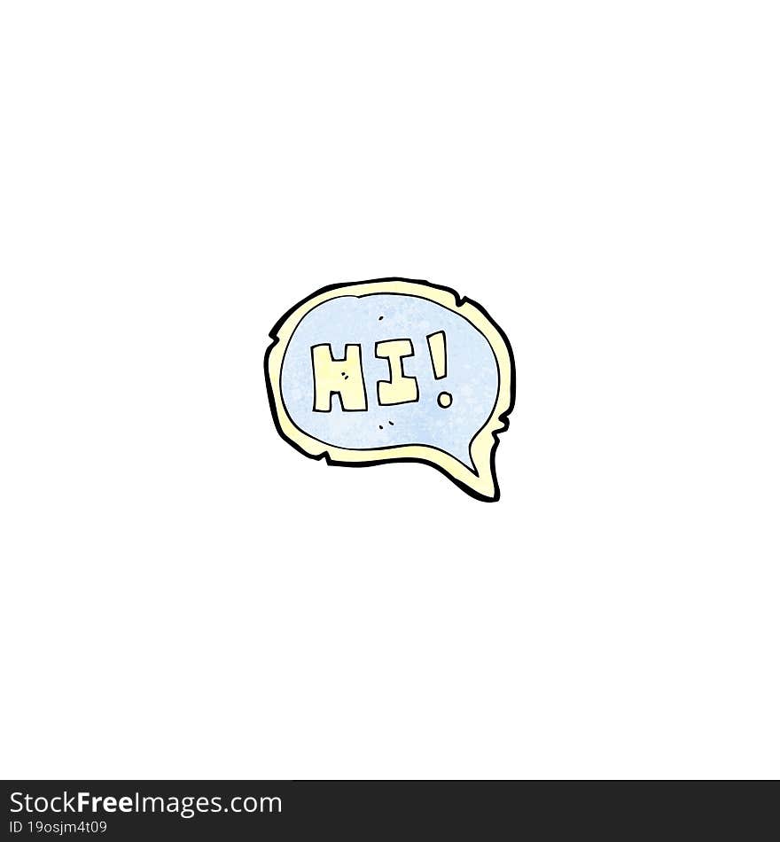 hi cartoon speech bubble