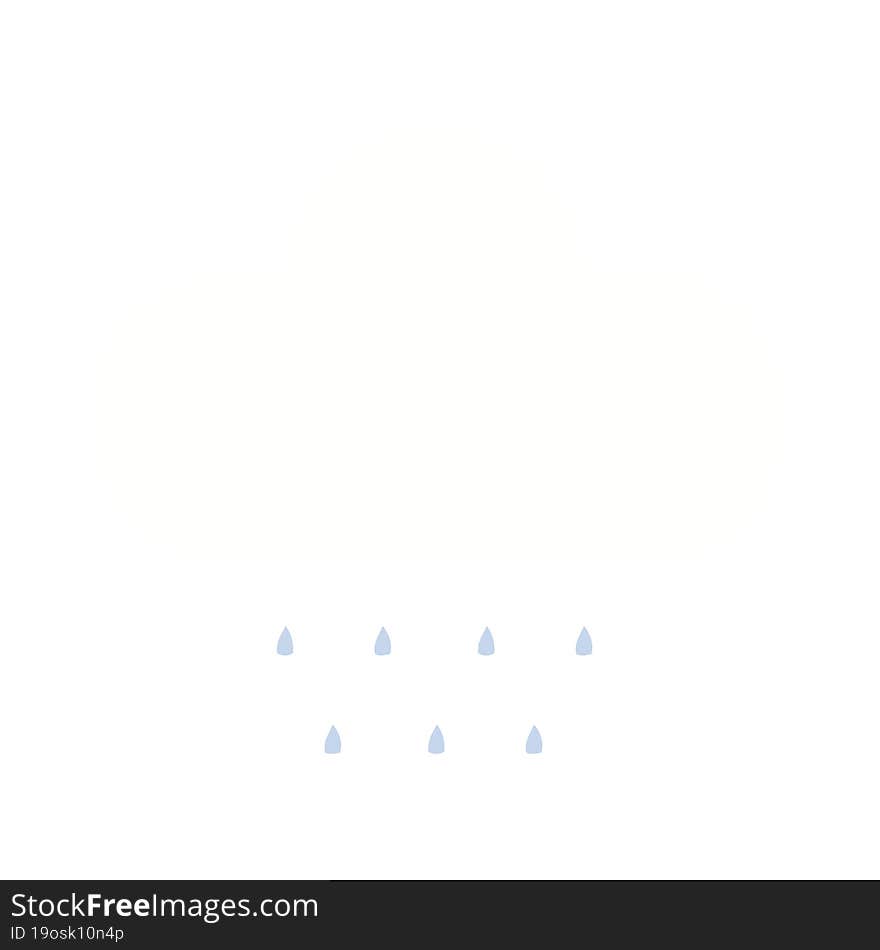 flat color retro cartoon rain cloud