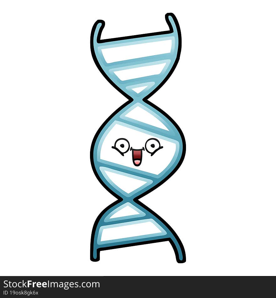 gradient shaded cartoon DNA strand