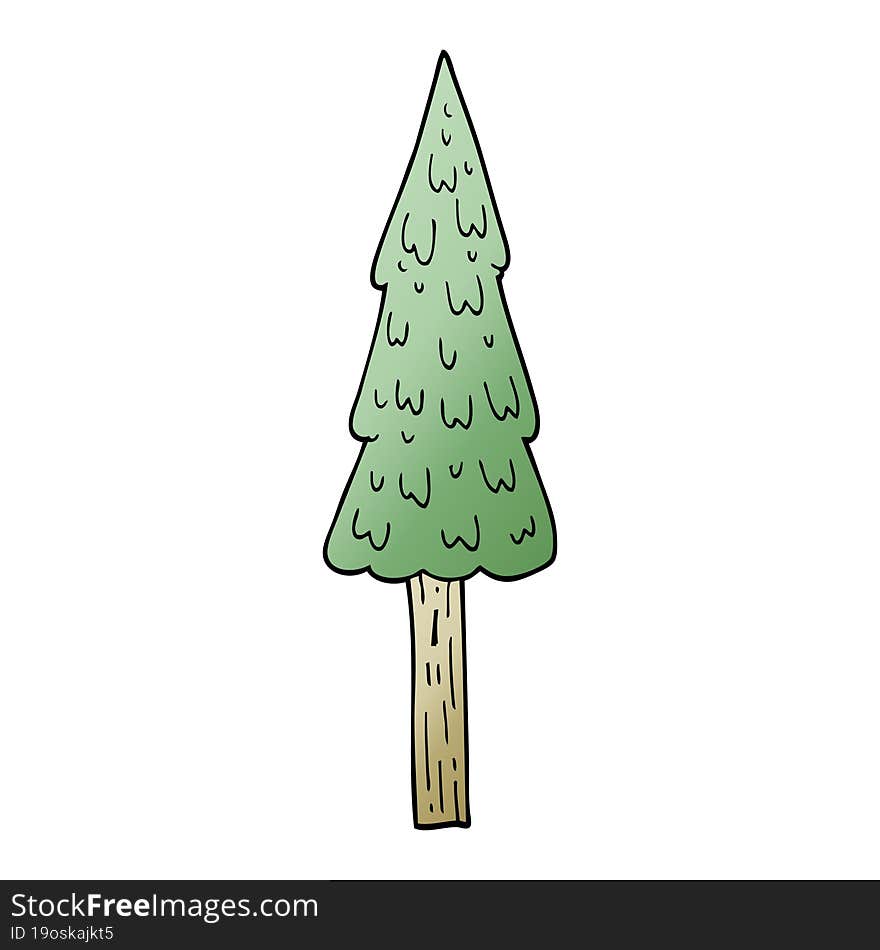 Cartoon Doodle Pine Trees