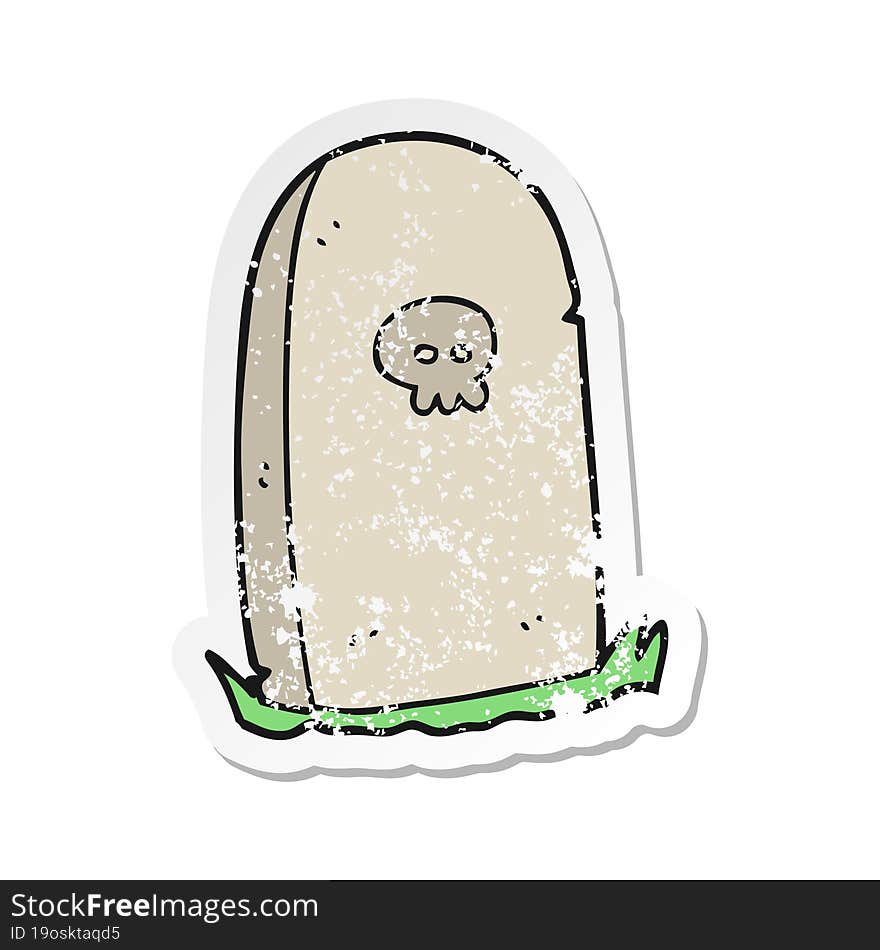 retro distressed sticker of a cartoon grave