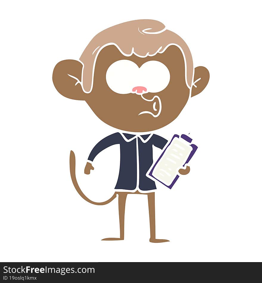 flat color style cartoon salesman monkey