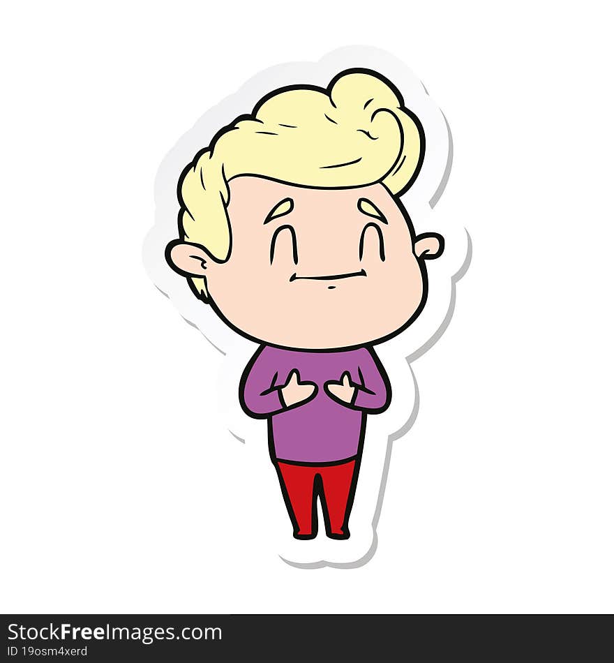 sticker of a happy cartoon man