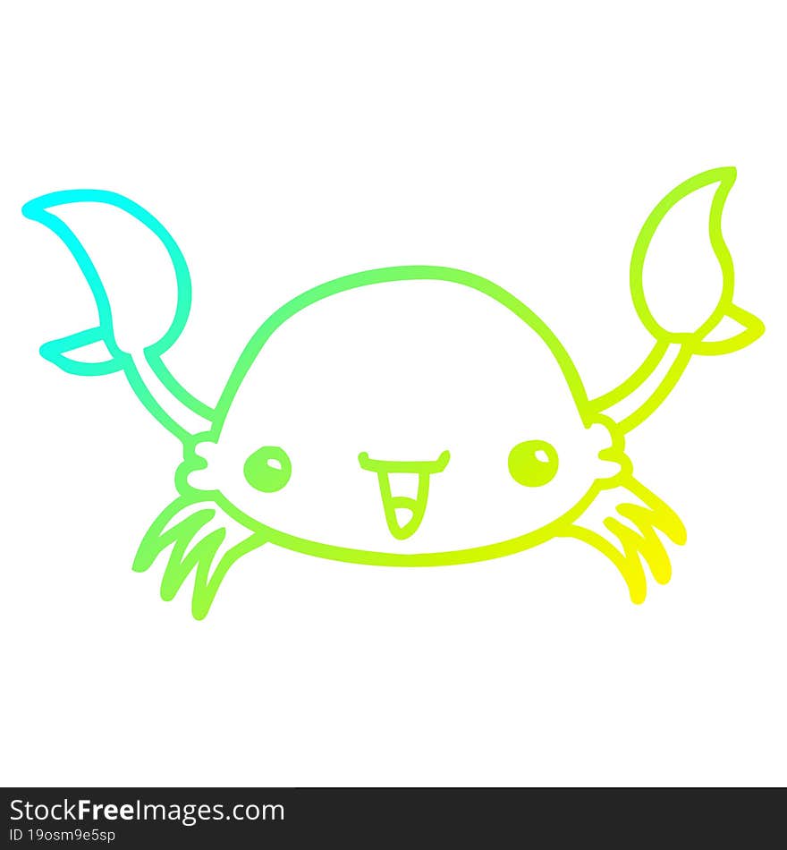 cold gradient line drawing cartoon crab