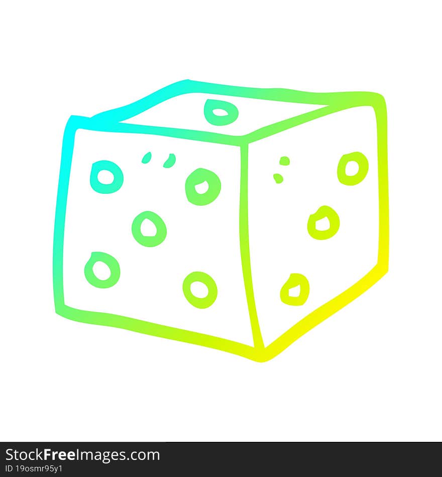 Cold Gradient Line Drawing Cartoon Red Dice