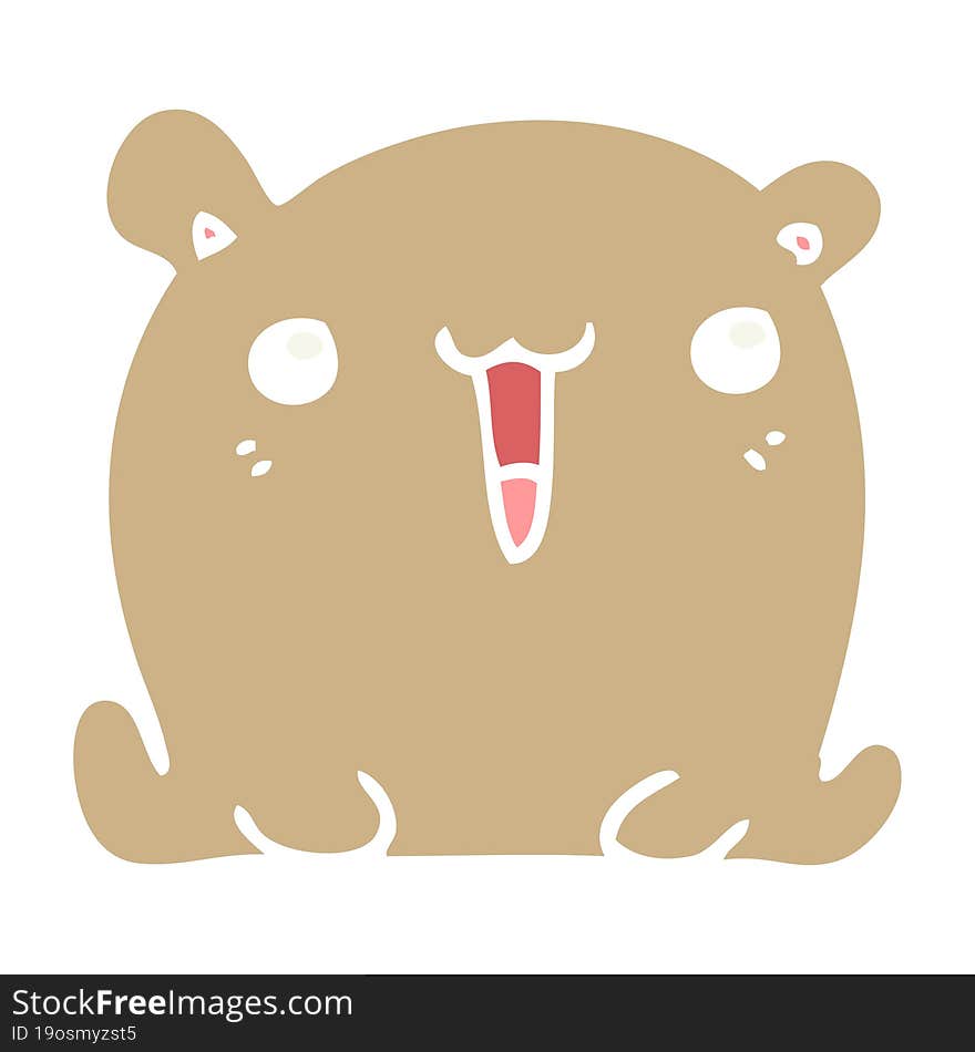 cute flat color style cartoon bear