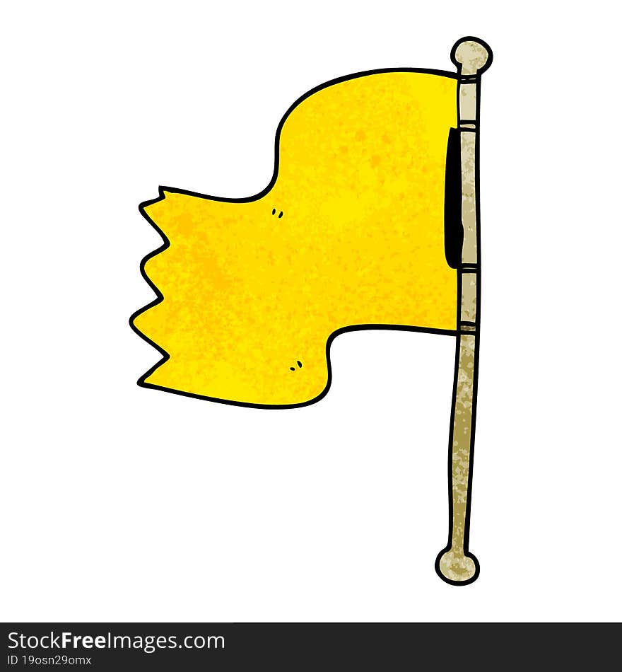 cartoon doodle waving flag