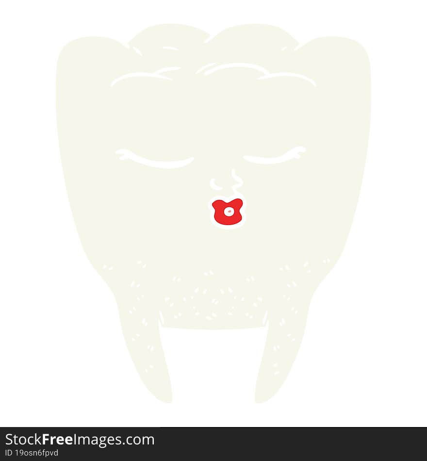 flat color style cartoon tooth