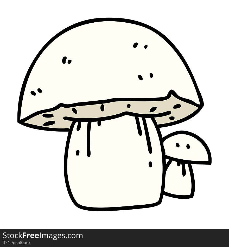 cartoon of a wild mushroom that may or may not be poisonous