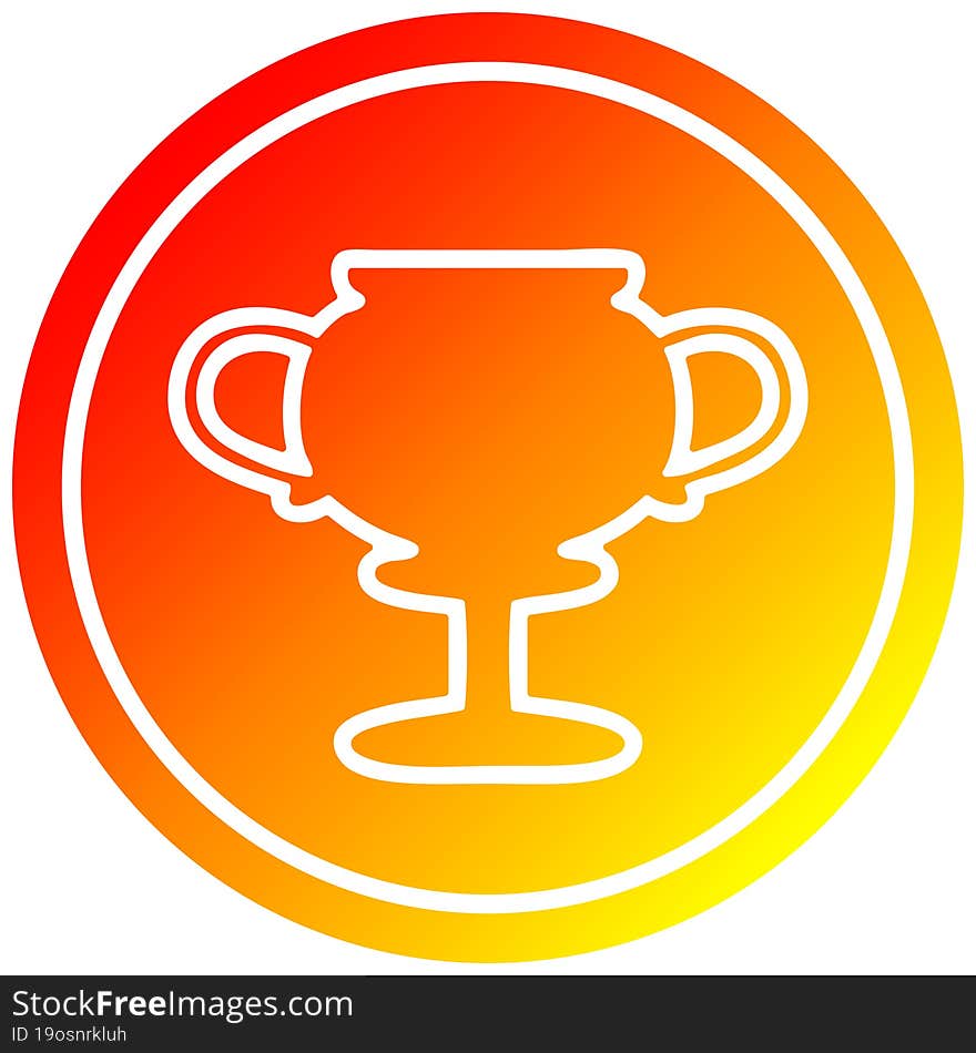 trophy cup circular in hot gradient spectrum