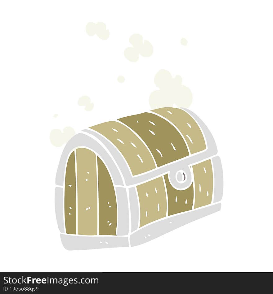 flat color illustration of treasure chest. flat color illustration of treasure chest