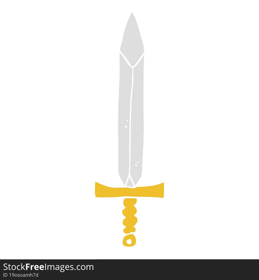 flat color style cartoon sword