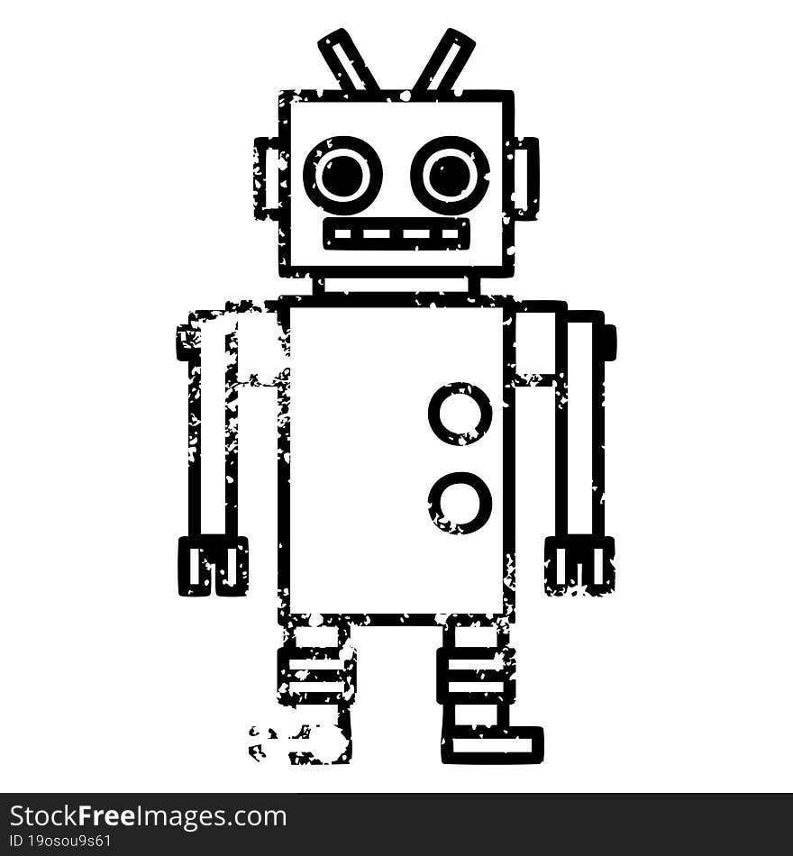 dancing robot distressed icon