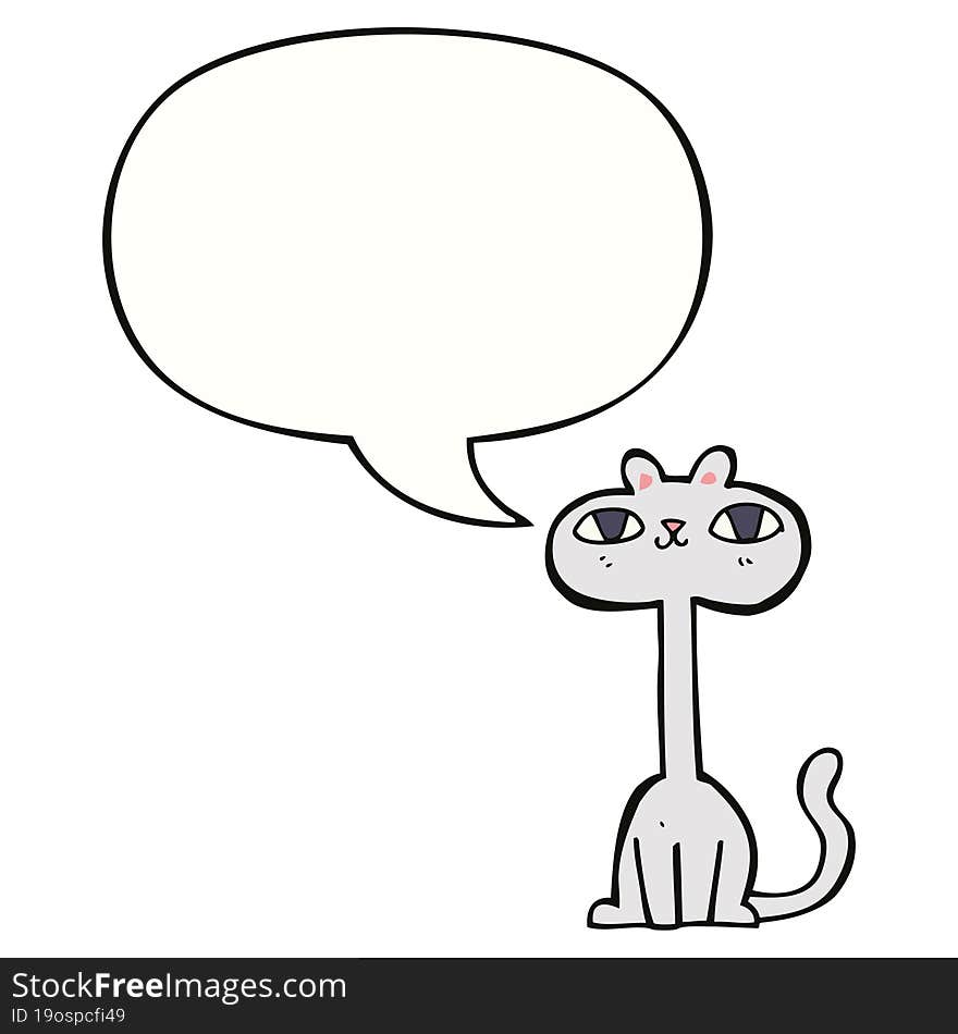 cartoon cat with speech bubble. cartoon cat with speech bubble