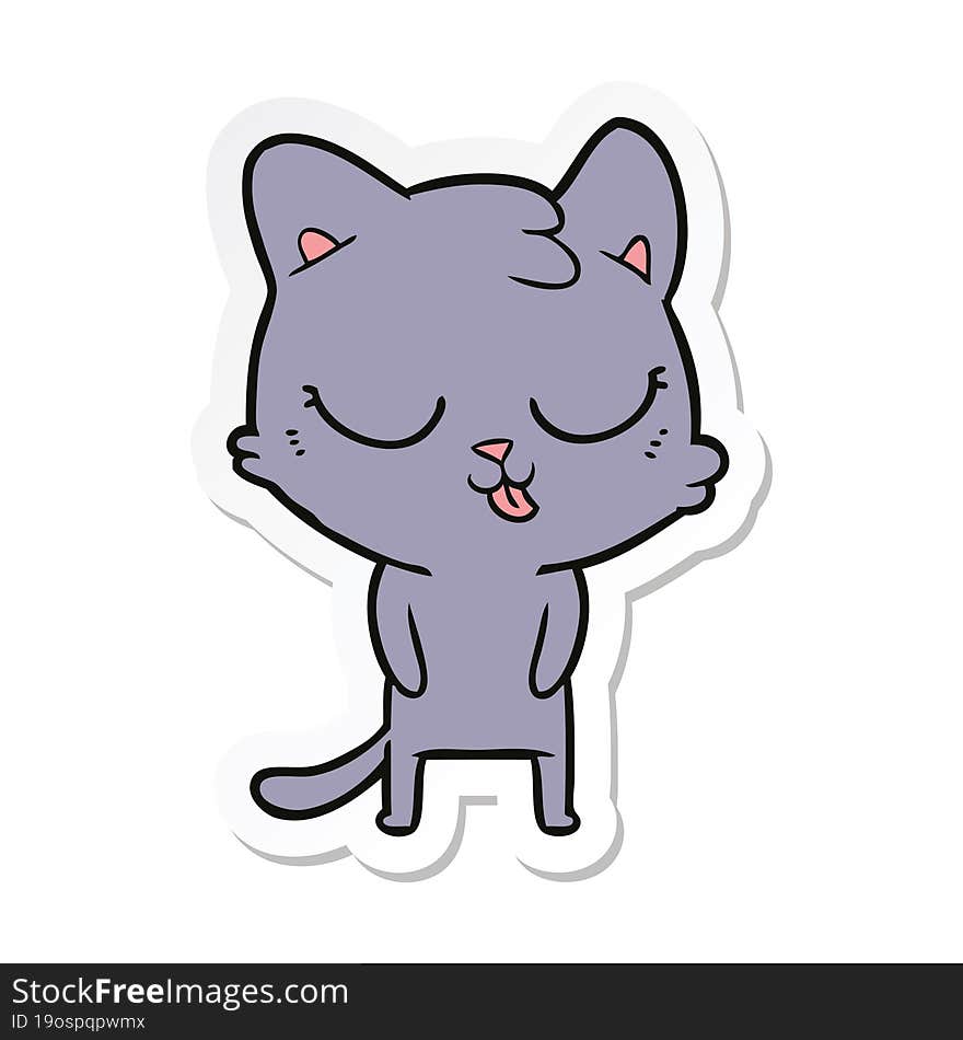 sticker of a cartoon cat