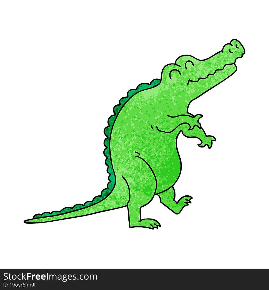 quirky hand drawn cartoon crocodile