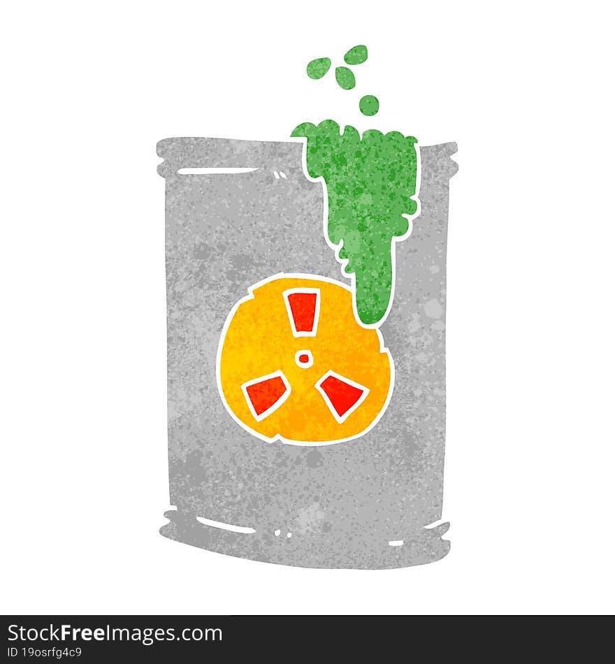 retro cartoon radioactive waste