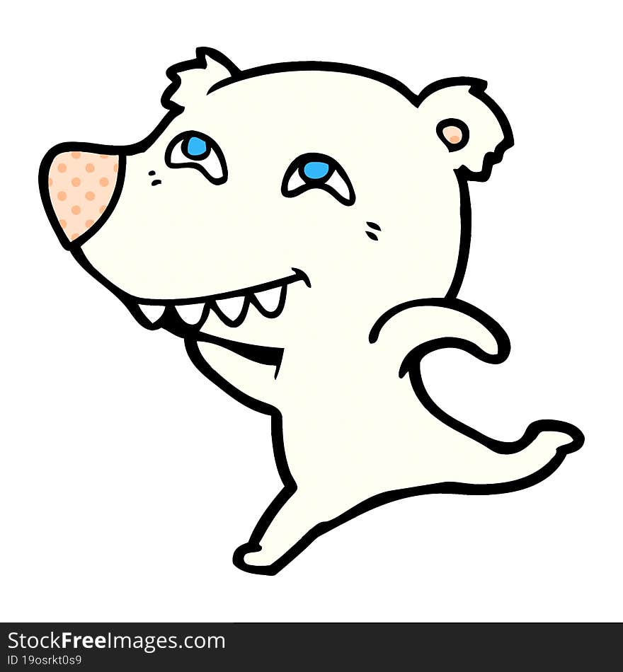 cartoon polar bear showing teeth. cartoon polar bear showing teeth